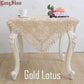 Leichtkaffee Pure Organza Spitzeneinfassung LOTUS Bestickte Tischdecke