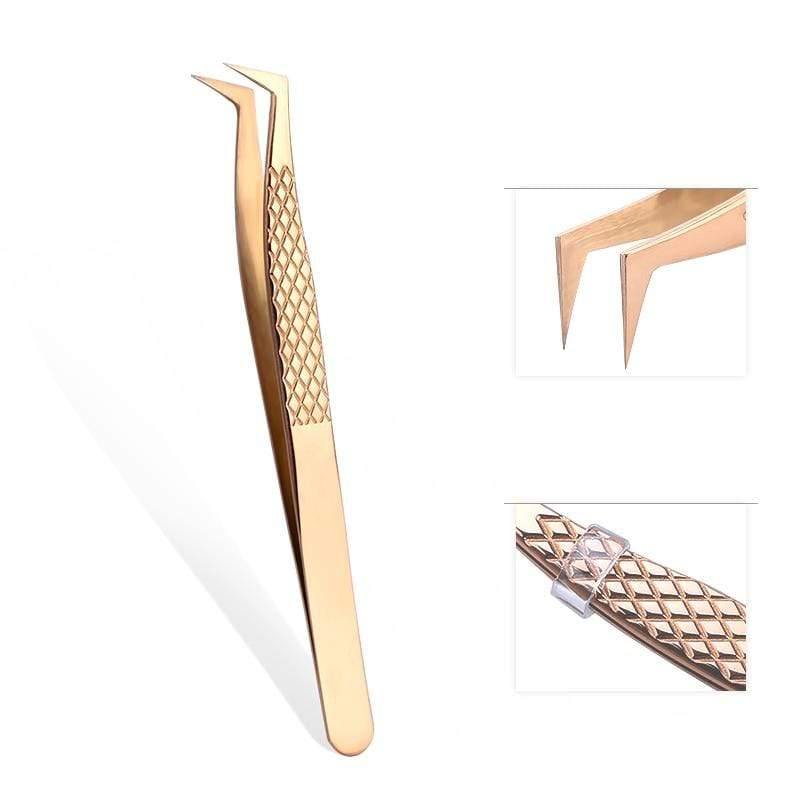 TOP quality stainless steel tweezers rainbow color straight bend ESD multifunction eyelash curlers for nail sewing DIY