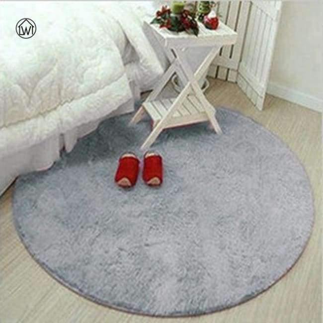 Fluffy Dicke Samt Runde Teppich 40-80cm Rutschfeste Toilette Bodenmatte Schlafzimmer Küche Fußmatte Teppich Für Wohnzimmer Yoga Matte