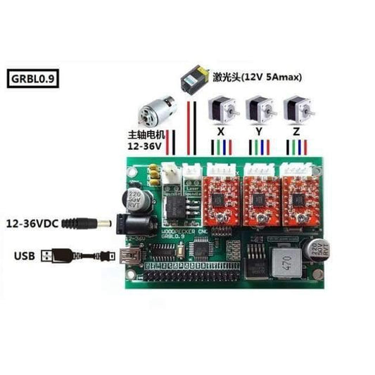 GRBL 0.9J USB-Port CNC-Gravurmaschine Steuerplatine 3-Achsen-Steuerung Laser-Gravurmaschinenplatine