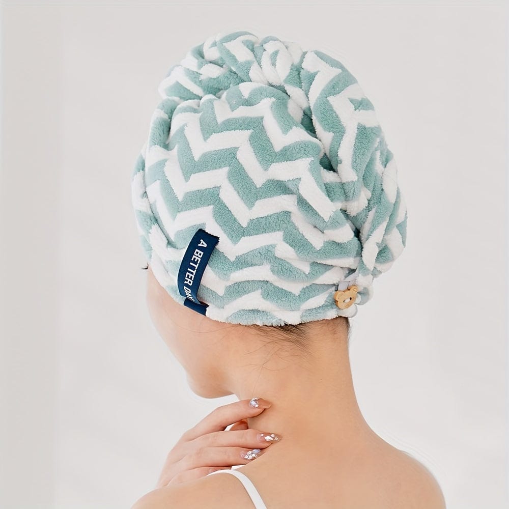 1 Stück Streifen Schnelltrocknendes Haartuch Wrap, Bequemes Schnelltrocknendes Haarturban, Weiches Haartrockentuch, Premium Kopf-Handtuch Wrap, Badezimmerbedarf, Haushaltsbedarf