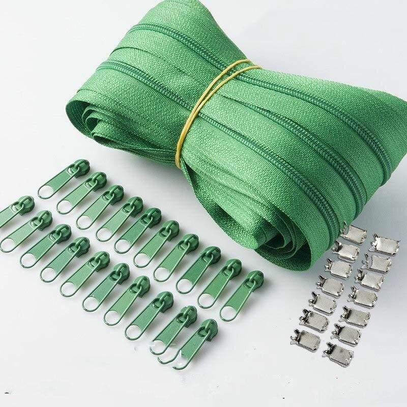 Meetee 10/20M Nylon 3# Zipper with Slider & Stop for Quilt Bags Tent Invisible Clothing Zipper Sewing Craft Supplies