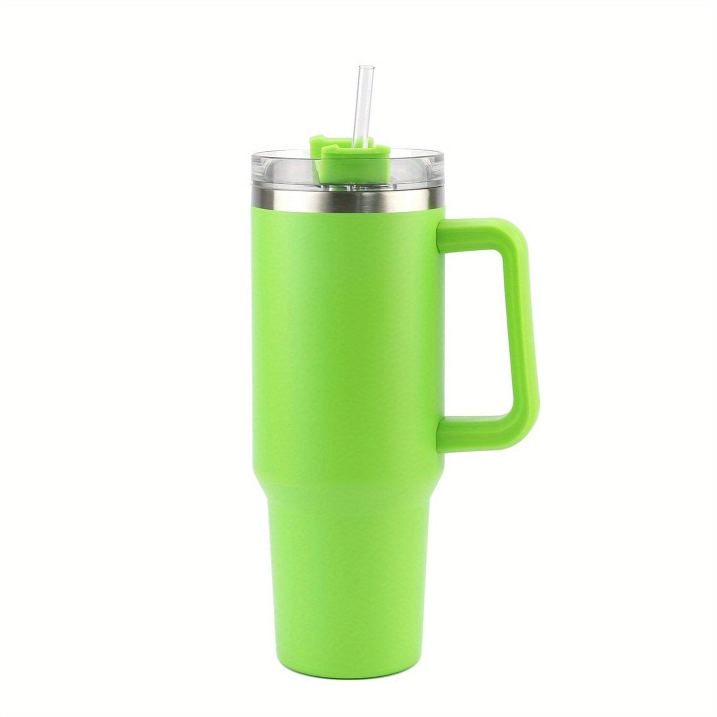 1 Stück 40 Oz Tumbler mit Deckel und Strohhalm, 18/8 Edelstahl Vakuum isolierter Reisebecher, Thermo- & Eiskaffee-Becher, doppelwandige auslaufsichere Sportwasserflasche für heiße und kalte Getränke