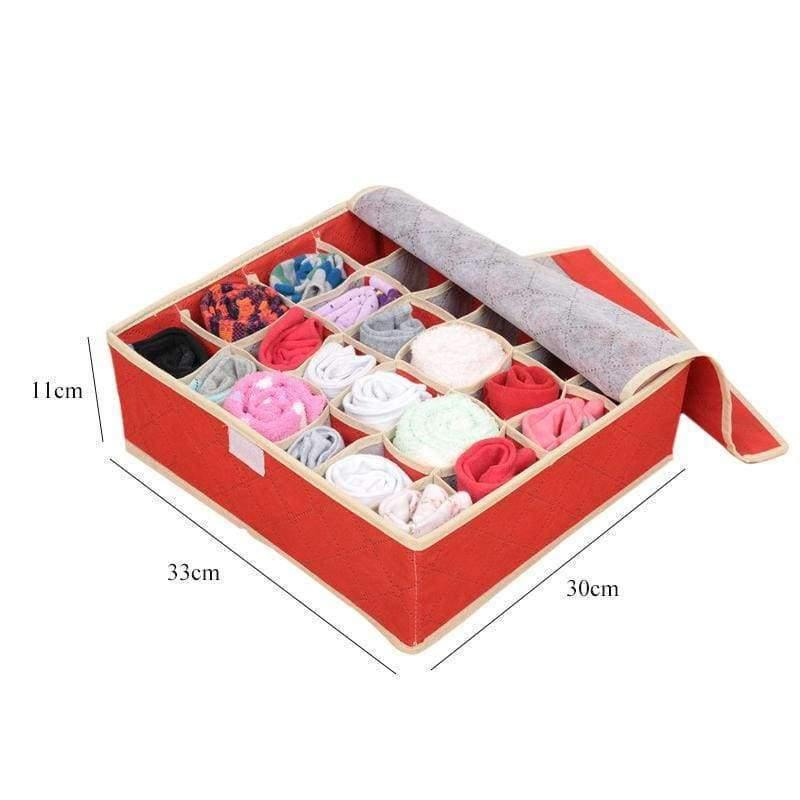 Unterwäsche-Organisation Vliesfaltbare Speicherbox für BHs, Socken und Unterwäsche, verschiedene Fächer, Haushaltsorganisator