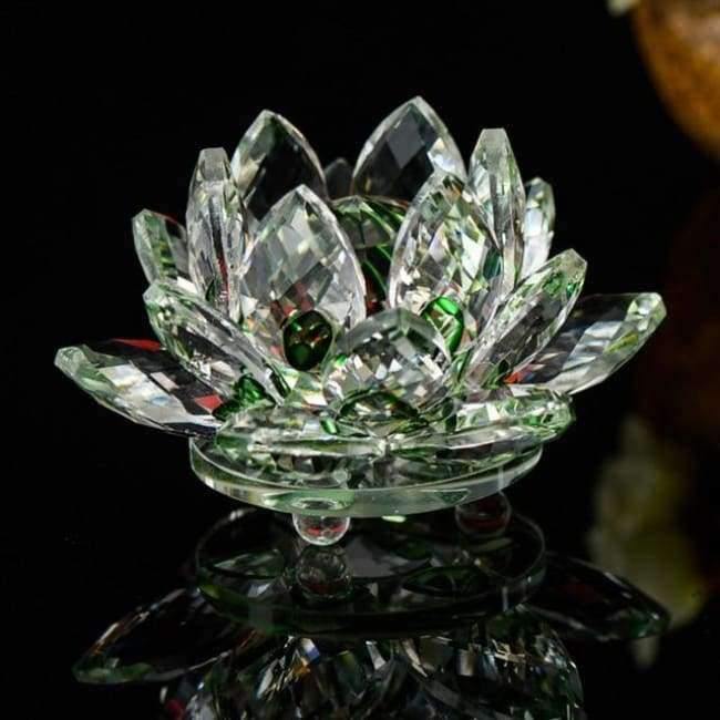85mm Kristall Lotus Kunsthandwerk Glasblumen Miniaturen Briefbeschwerer Tischornamente Geschenk Heimdekoration Zubehör