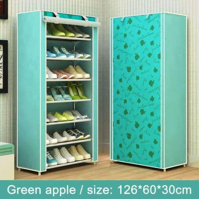 Schuhregal 8-lagig 7-Gitter Vliesstoffe großer Schuhschrank Organisator abnehmbarer Schuhaufbewahrung für Wohnmöbel