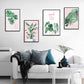 Grünes Blatt Rosa Hintergrund Frische Nordic Stil Wandkunst Leinwanddruck HD Bild Für Wohnzimmer Wohnkultur