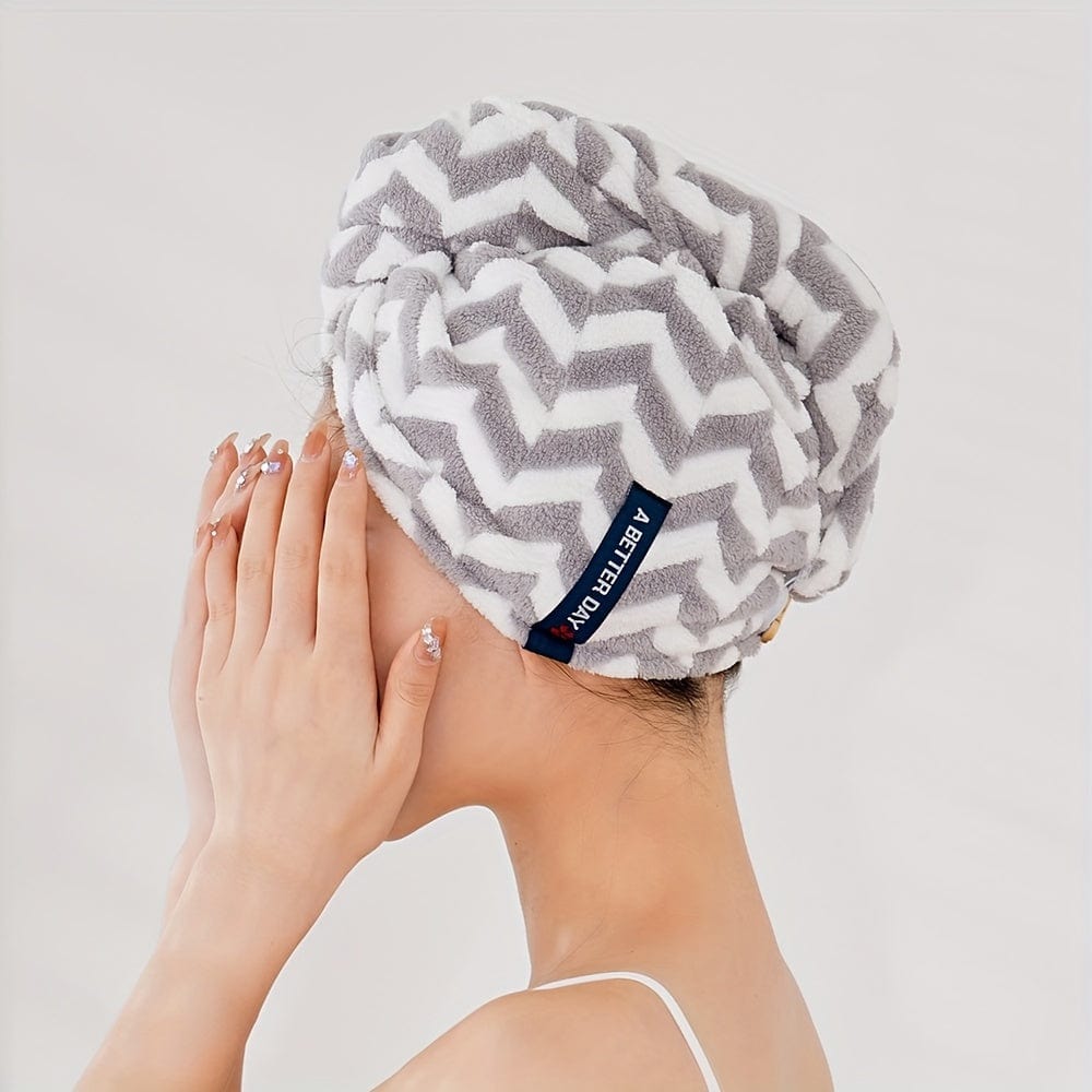 1 Stück Streifen Schnelltrocknendes Haartuch Wrap, Bequemes Schnelltrocknendes Haarturban, Weiches Haartrockentuch, Premium Kopf-Handtuch Wrap, Badezimmerbedarf, Haushaltsbedarf