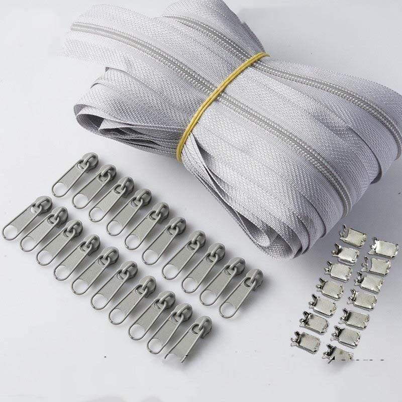 Meetee 10/20M Nylon 3# Zipper with Slider & Stop for Quilt Bags Tent Invisible Clothing Zipper Sewing Craft Supplies