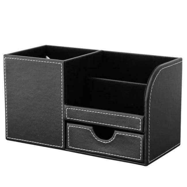 Box Voll Halbe PU Leder Fall Schreibtisch Schreibwaren Organizer Aufbewahrungsbox Schreibtisch Zubehör Schul- & Bürobedarf