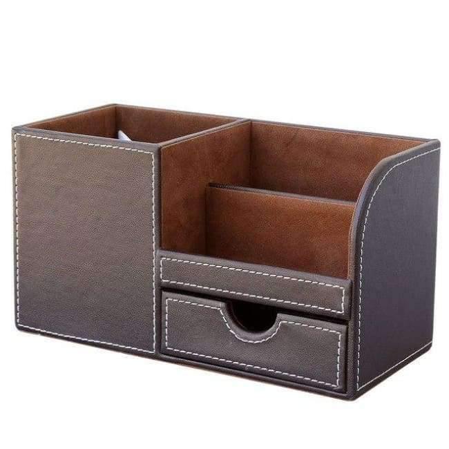 Box Voll Halbe PU Leder Fall Schreibtisch Schreibwaren Organizer Aufbewahrungsbox Schreibtisch Zubehör Schul- & Bürobedarf