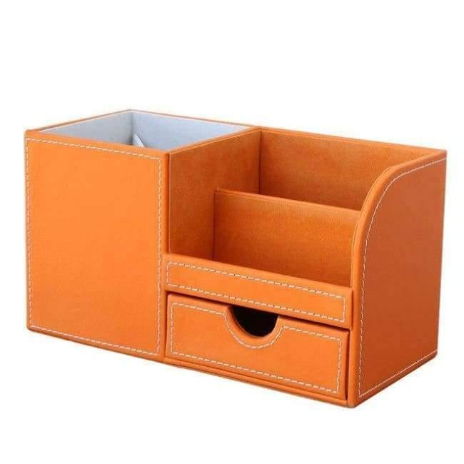 Box Voll Halbe PU Leder Fall Schreibtisch Schreibwaren Organizer Aufbewahrungsbox Schreibtisch Zubehör Schul- & Bürobedarf