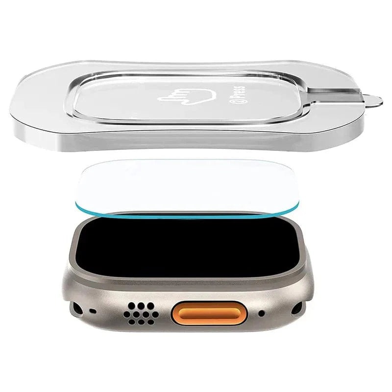 HD gehärtete Glasfolie für Apple Watch Series Ultra 49mm mit Ausrichtungswerkzeug Einfach zu installierender Bildschirm-Schutzfolie für iWatch Ultra 2