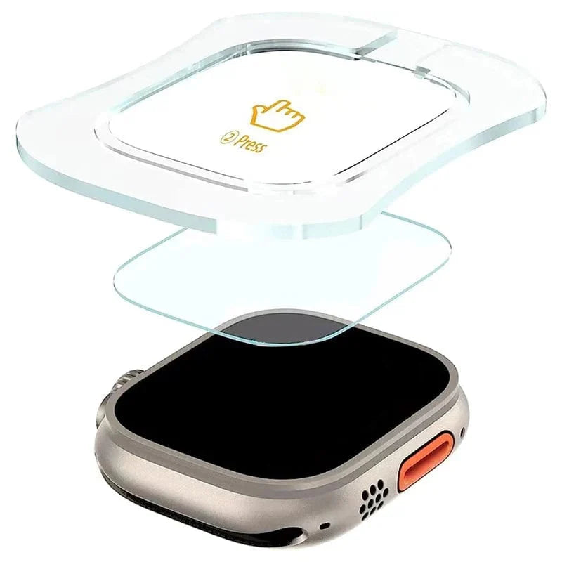 HD gehärtete Glasfolie für Apple Watch Series Ultra 49mm mit Ausrichtungswerkzeug Einfach zu installierender Bildschirm-Schutzfolie für iWatch Ultra 2