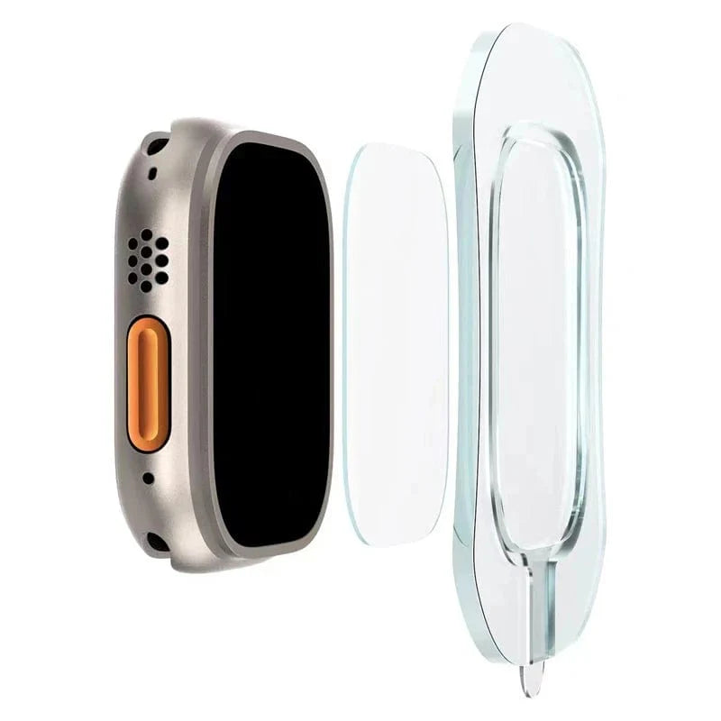 HD gehärtete Glasfolie für Apple Watch Series Ultra 49mm mit Ausrichtungswerkzeug Einfach zu installierender Bildschirm-Schutzfolie für iWatch Ultra 2
