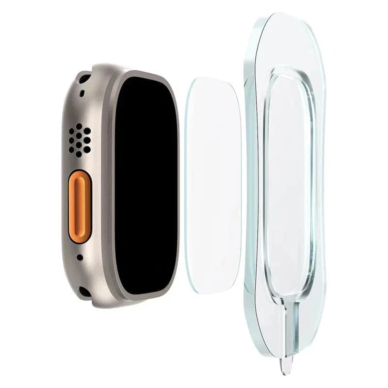 HD gehärtete Glasfolie für Apple Watch Series Ultra 49mm mit Ausrichtungswerkzeug Einfach zu installierender Bildschirm-Schutzfolie für iWatch Ultra 2