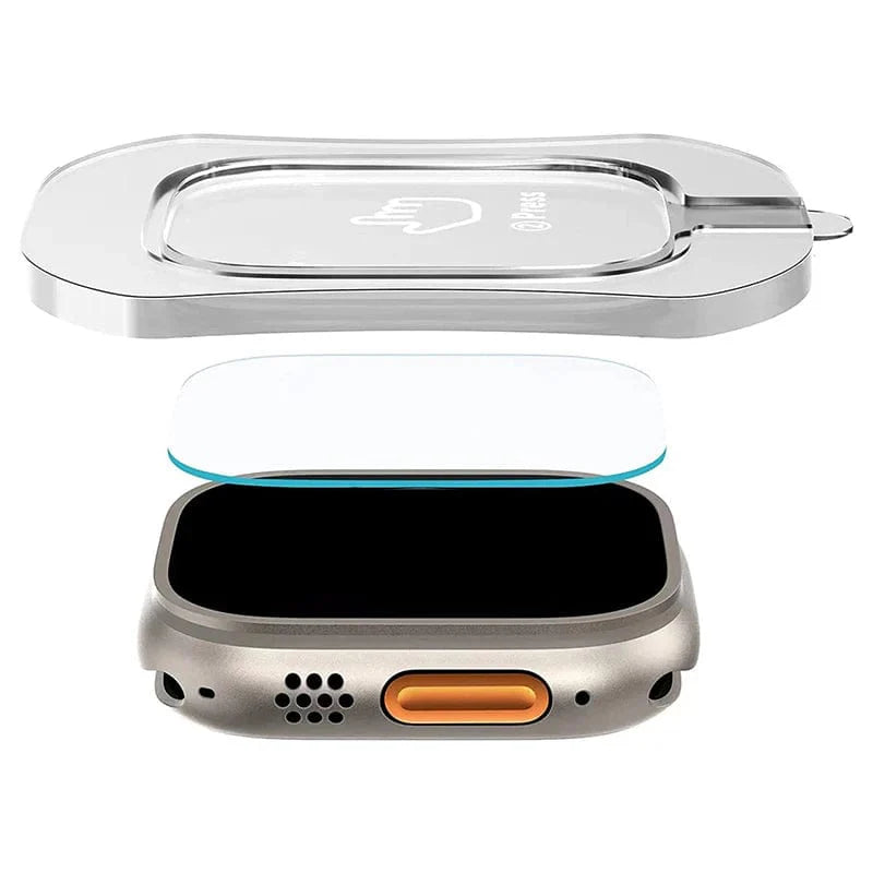 HD gehärtete Glasfolie für Apple Watch Series Ultra 49mm mit Ausrichtungswerkzeug Einfach zu installierender Bildschirm-Schutzfolie für iWatch Ultra 2