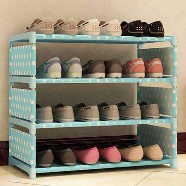 Vierlagiges Vliesstoff Einfacher Schuhregal Multifunktions-Schuhschrank Bücherregal Spielzeug Pflanzen Aufbewahrungsregal Organizer Möbel