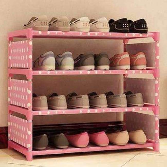 Vierlagiges Vliesstoff Einfacher Schuhregal Multifunktions-Schuhschrank Bücherregal Spielzeug Pflanzen Aufbewahrungsregal Organizer Möbel
