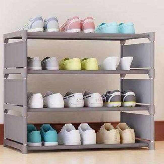 Vierlagiges Vliesstoff Einfacher Schuhregal Multifunktions-Schuhschrank Bücherregal Spielzeug Pflanzen Aufbewahrungsregal Organizer Möbel