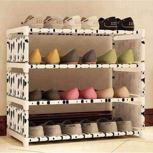 Vierlagiges Vliesstoff Einfacher Schuhregal Multifunktions-Schuhschrank Bücherregal Spielzeug Pflanzen Aufbewahrungsregal Organizer Möbel