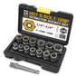 Hi-Spec 14-piece damaged screw extractor Cr-Mo steel bolt nut remover automotive tool set hand tool set 6.35 -19m in toolbox