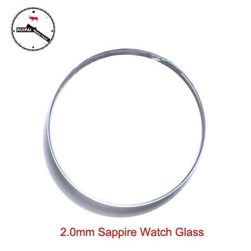 High-quality 2.0 mm thick sapphire watch glass 30 mm~39.5 mm watch tool replacement sapphire watch glass