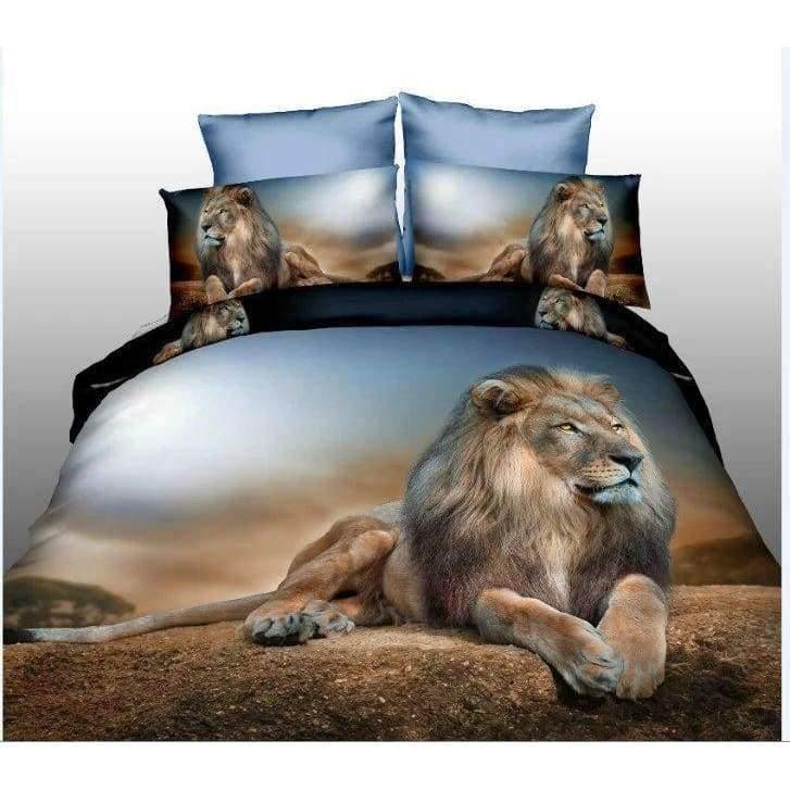 Hochwertige Luxus 3D Tiger Wolf Bettwäsche Set Western Stil Heimtextilien Bettwäsche Bettbezug Kissenbezug Tagesdecke