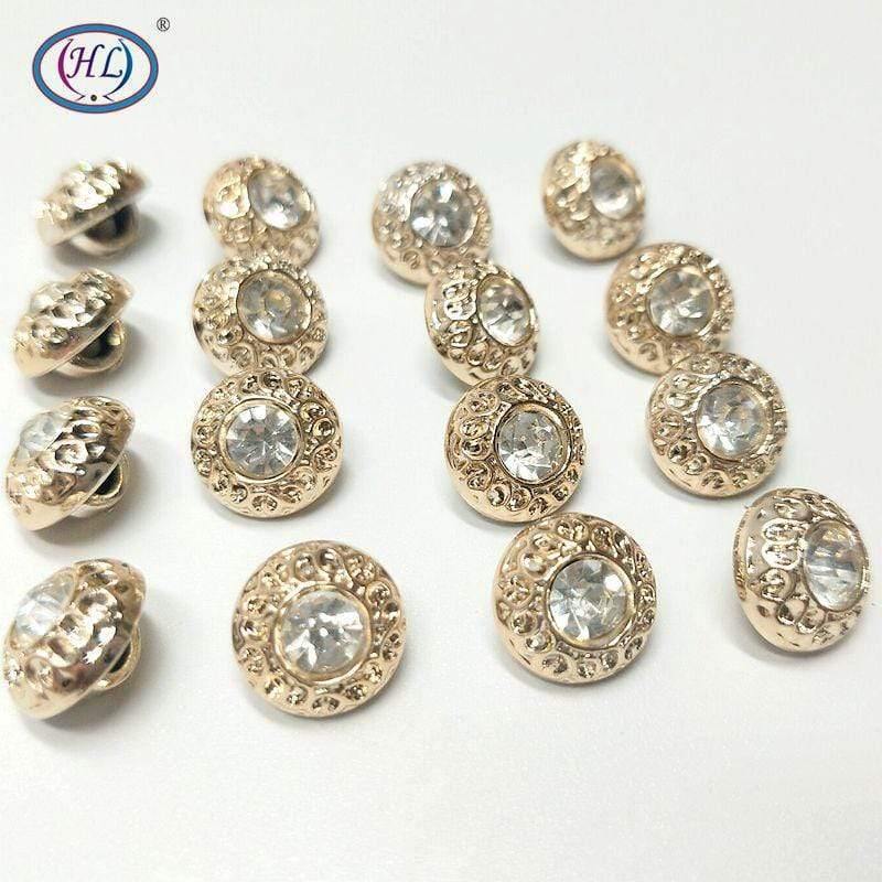 HL 30/50PCS/150PCS 11MM New Coating Buttons With Rhinestone Decoration Shank DIY Clothing Sewing Accessories Shirt