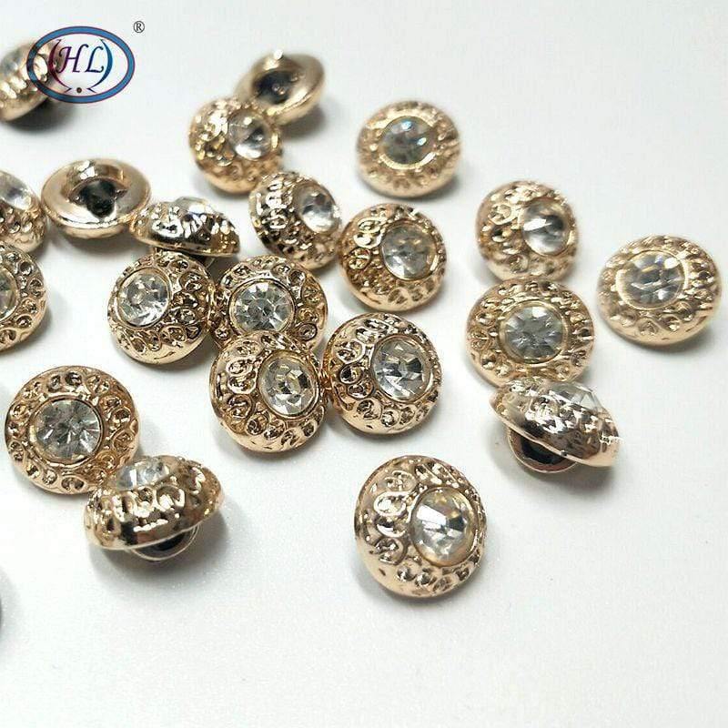 HL 30/50PCS/150PCS 11MM New Coating Buttons With Rhinestone Decoration Shank DIY Clothing Sewing Accessories Shirt