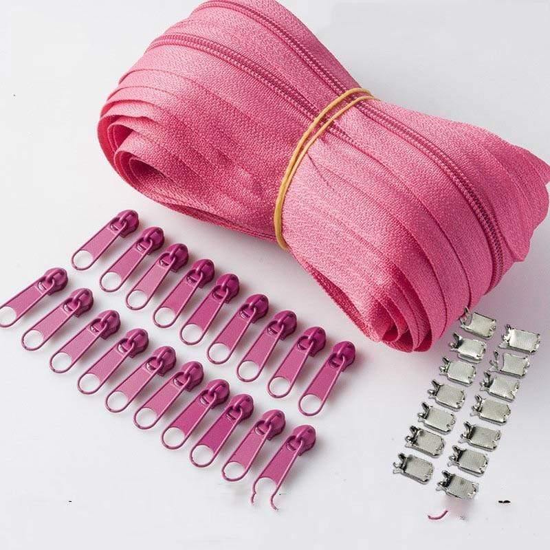 Meetee 10/20M Nylon 3# Zipper with Slider & Stop for Quilt Bags Tent Invisible Clothing Zipper Sewing Craft Supplies