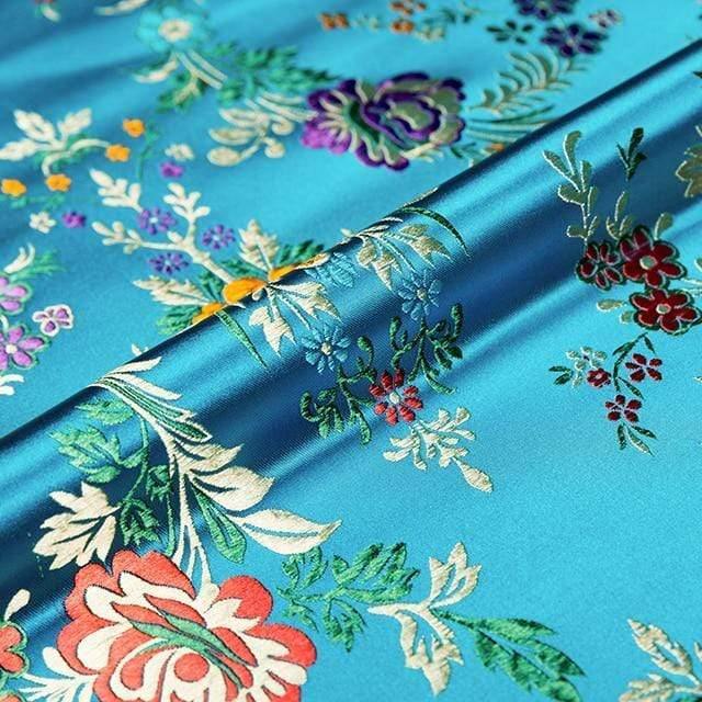 Flower fabrics brocade jacquard patterned fabric for sewing cheongsam and kimono material for DIY