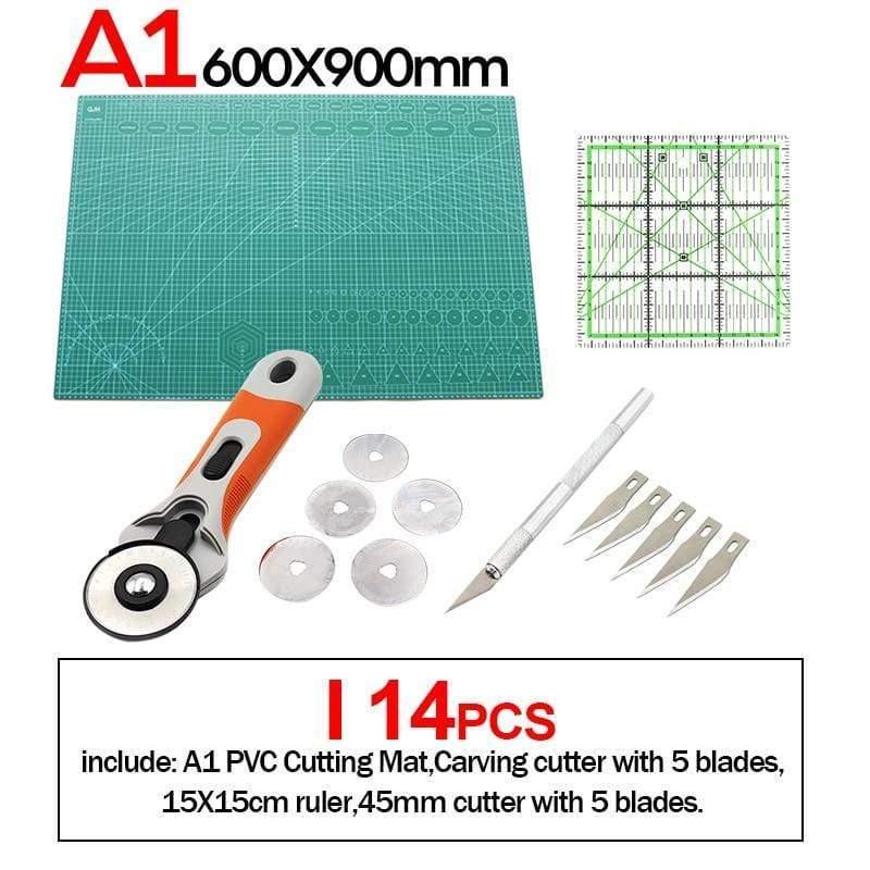 A1A2A3A4 PVC Cutting Mat DIY Leather Craft Tool Double-sided Self-healing Mat Pad Cutting Patchwork Sewing Tool Set