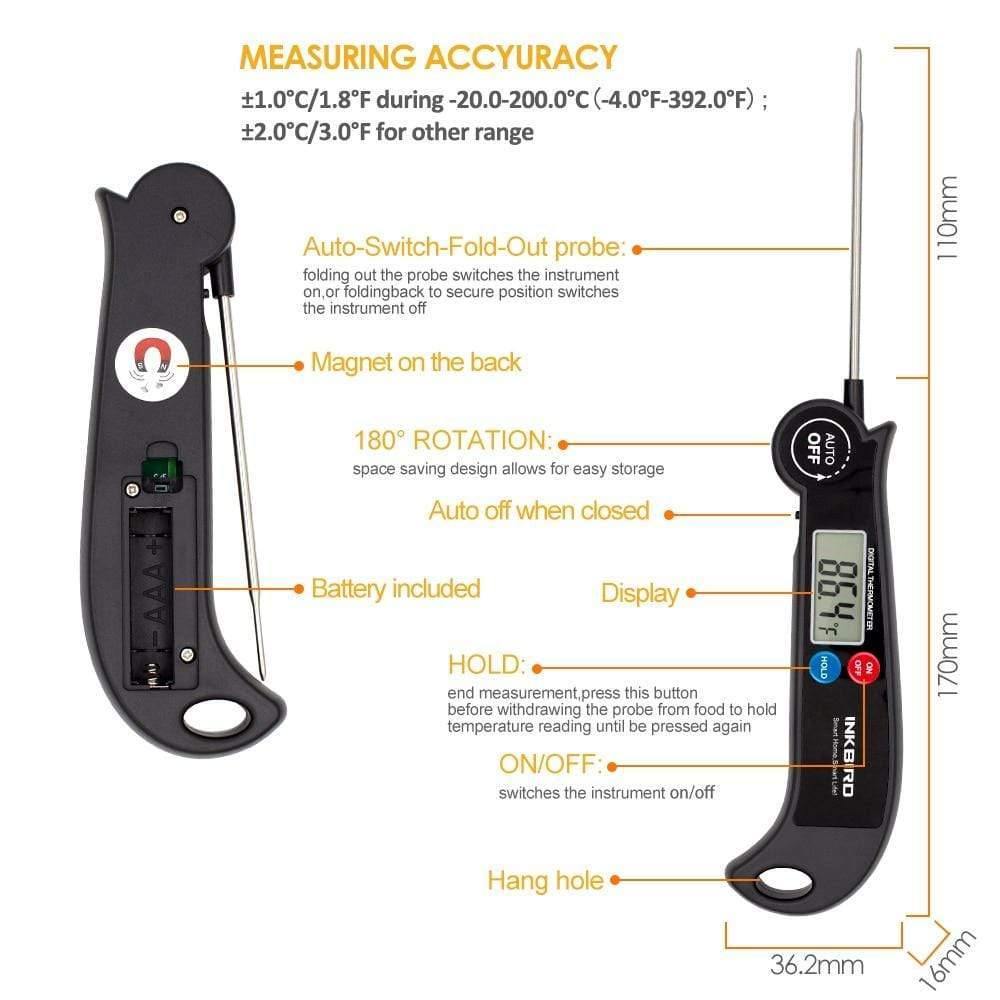 Inkbird HET-F001 Digital Kitchen Thermometer for Oven Beer Meat Cooking Food Probe BBQ Electronic Oven Thermometer Kitchen Tools (as shown in the picture)