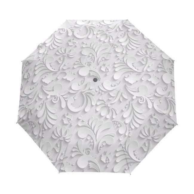 Automatic 3D Flower Umbrella White Chinese Sun Umbrella 3 Foldable Umbrella Rain Women Anti UV Outdoor Travel Sombrinha