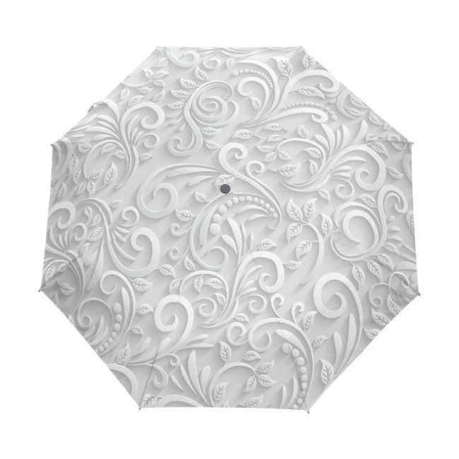 Automatic 3D Flower Umbrella White Chinese Sun Umbrella 3 Foldable Umbrella Rain Women Anti UV Outdoor Travel Sombrinha