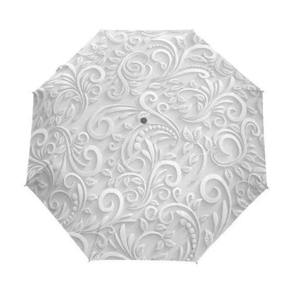 Automatic 3D Flower Umbrella White Chinese Sun Umbrella 3 Foldable Umbrella Rain Women Anti UV Outdoor Travel Sombrinha