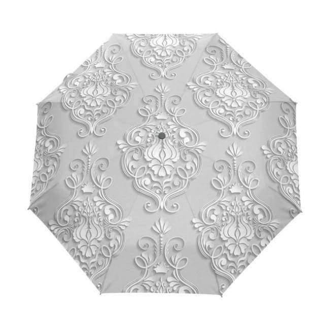 Automatic 3D Flower Umbrella White Chinese Sun Umbrella 3 Foldable Umbrella Rain Women Anti UV Outdoor Travel Sombrinha