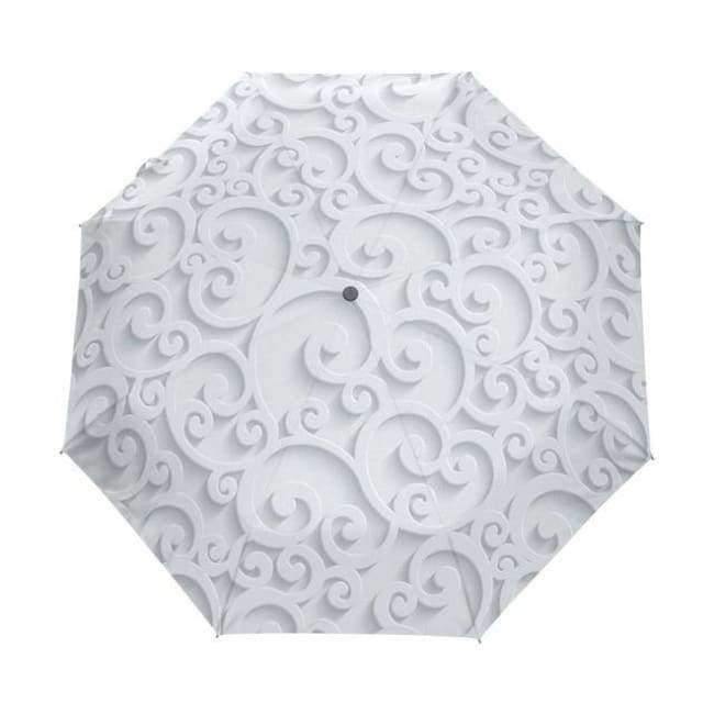 Automatic 3D Flower Umbrella White Chinese Sun Umbrella 3 Foldable Umbrella Rain Women Anti UV Outdoor Travel Sombrinha