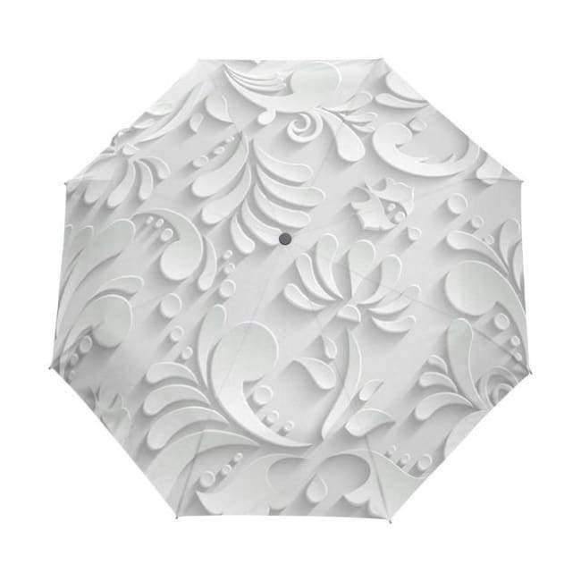 Automatic 3D Flower Umbrella White Chinese Sun Umbrella 3 Foldable Umbrella Rain Women Anti UV Outdoor Travel Sombrinha