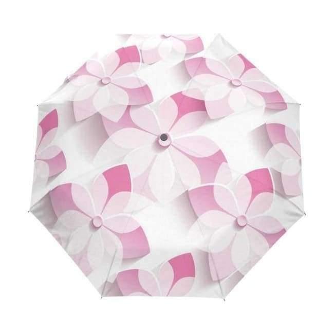 Automatic 3D Flower Umbrella White Chinese Sun Umbrella 3 Foldable Umbrella Rain Women Anti UV Outdoor Travel Sombrinha
