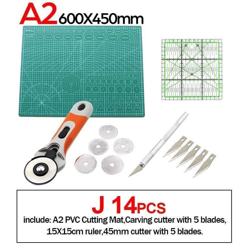 A1A2A3A4 PVC Cutting Mat DIY Leather Craft Tool Double-sided Self-healing Mat Pad Cutting Patchwork Sewing Tool Set