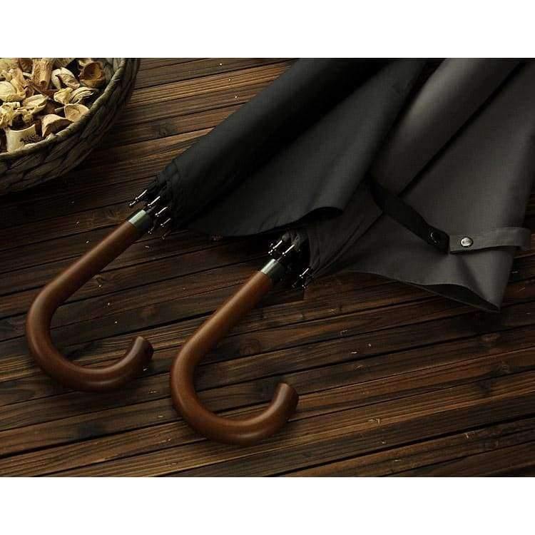 Japanese brand Long Umbrella 8K Windproof Wooden Handle Large Men's Umbrellas Rain Quality Classic Business Paraguas