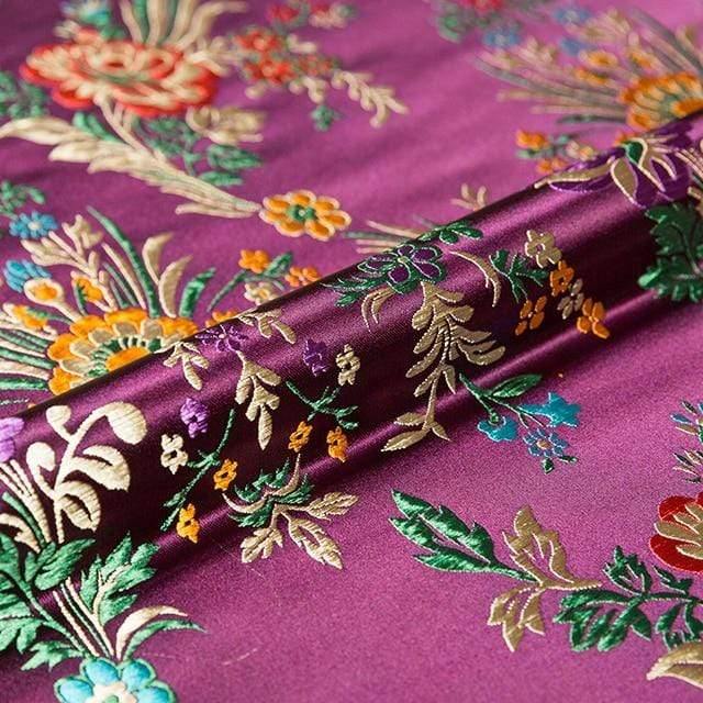 Flower fabrics brocade jacquard patterned fabric for sewing cheongsam and kimono material for DIY