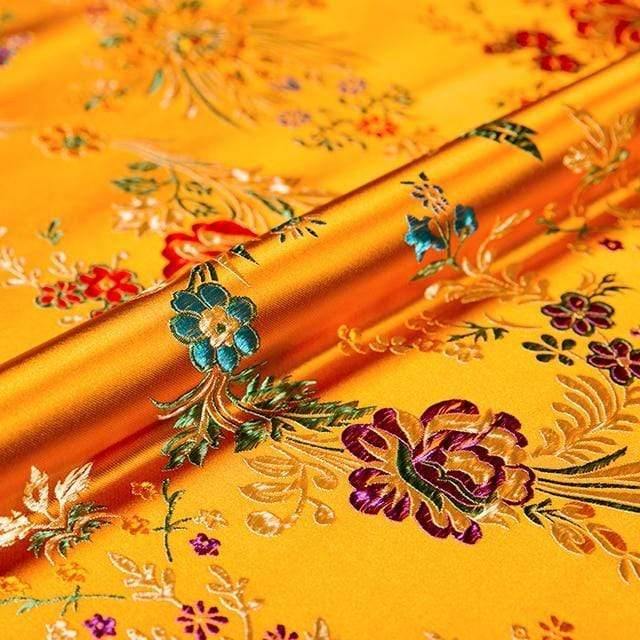 Flower fabrics brocade jacquard patterned fabric for sewing cheongsam and kimono material for DIY