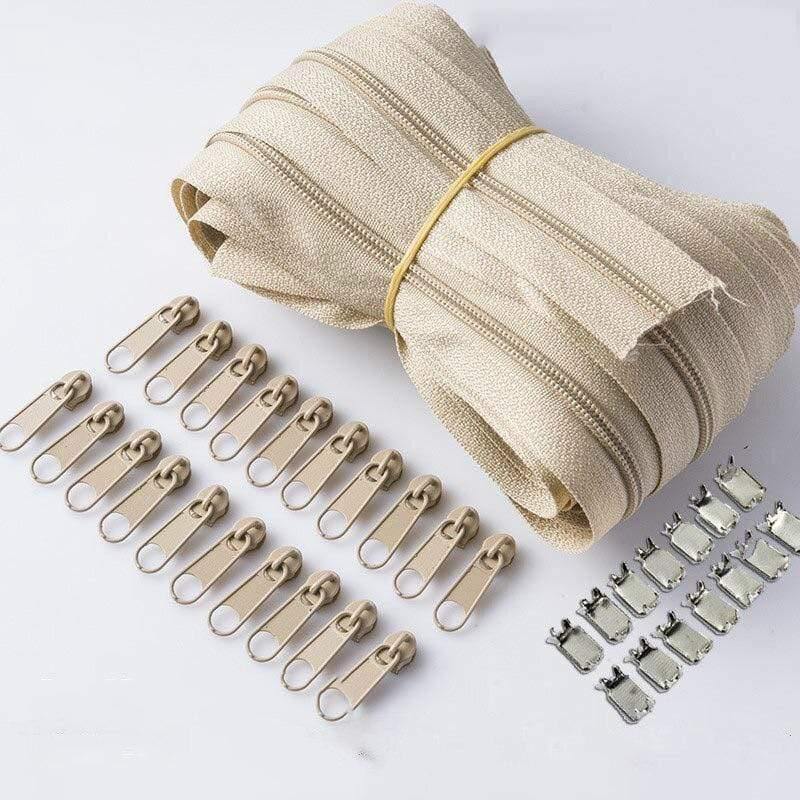 Meetee 10/20M Nylon 3# Zipper with Slider & Stop for Quilt Bags Tent Invisible Clothing Zipper Sewing Craft Supplies