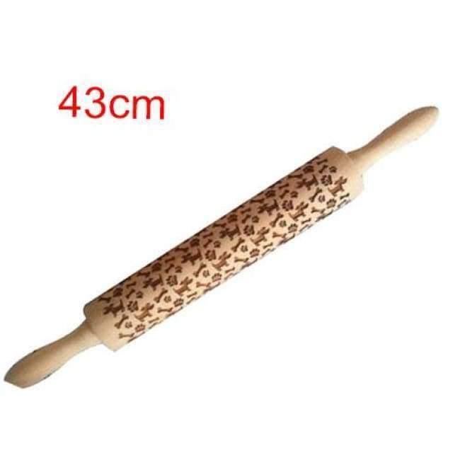 43cm Weihnachts Präge Nudelholz Graviertes Geschnitztes Holz Präge Nudelholz Schneeflocke Rentier Backen