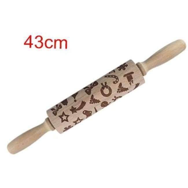 43cm Weihnachts Präge Nudelholz Graviertes Geschnitztes Holz Präge Nudelholz Schneeflocke Rentier Backen