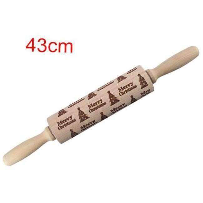43cm Weihnachts Präge Nudelholz Graviertes Geschnitztes Holz Präge Nudelholz Schneeflocke Rentier Backen