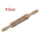 43cm Weihnachts Präge Nudelholz Graviertes Geschnitztes Holz Präge Nudelholz Schneeflocke Rentier Backen